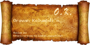 Oravan Kolumbán névjegykártya